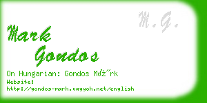 mark gondos business card